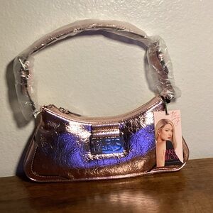 Paris Hilton Metallic Rose Shoulder Bag